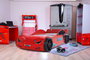 Hanah Home Cama Coche Infantil con Faros LED, Tablero Partículas Melamina, 230x120x60 cm, Apta Colchón 90x190 cm